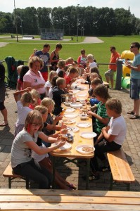 Afsluiting met pannenkoek eten