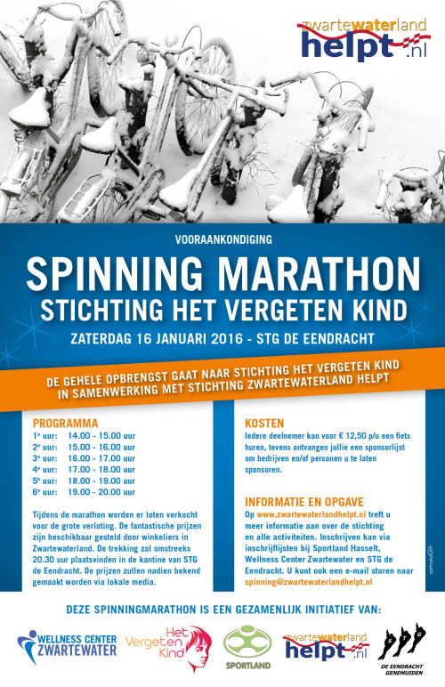 Spinningmarathon voor ‘Het vergeten Kind’