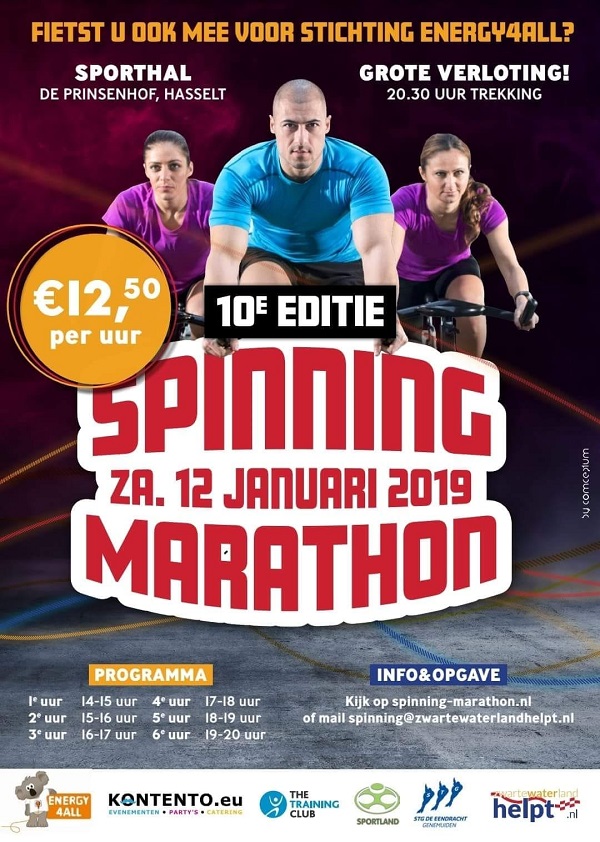 Spinningmarathon 12 januari 2019