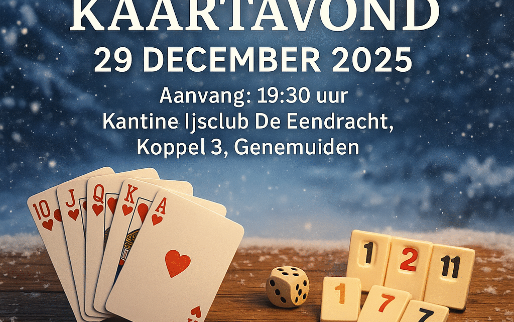 Jaarlijkse kaartavond 29 december 2025
